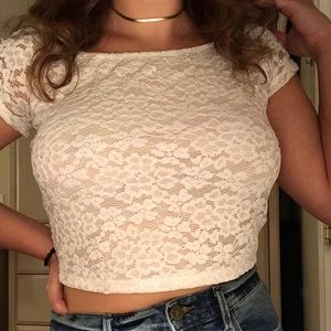 Lace Floral Crop Top